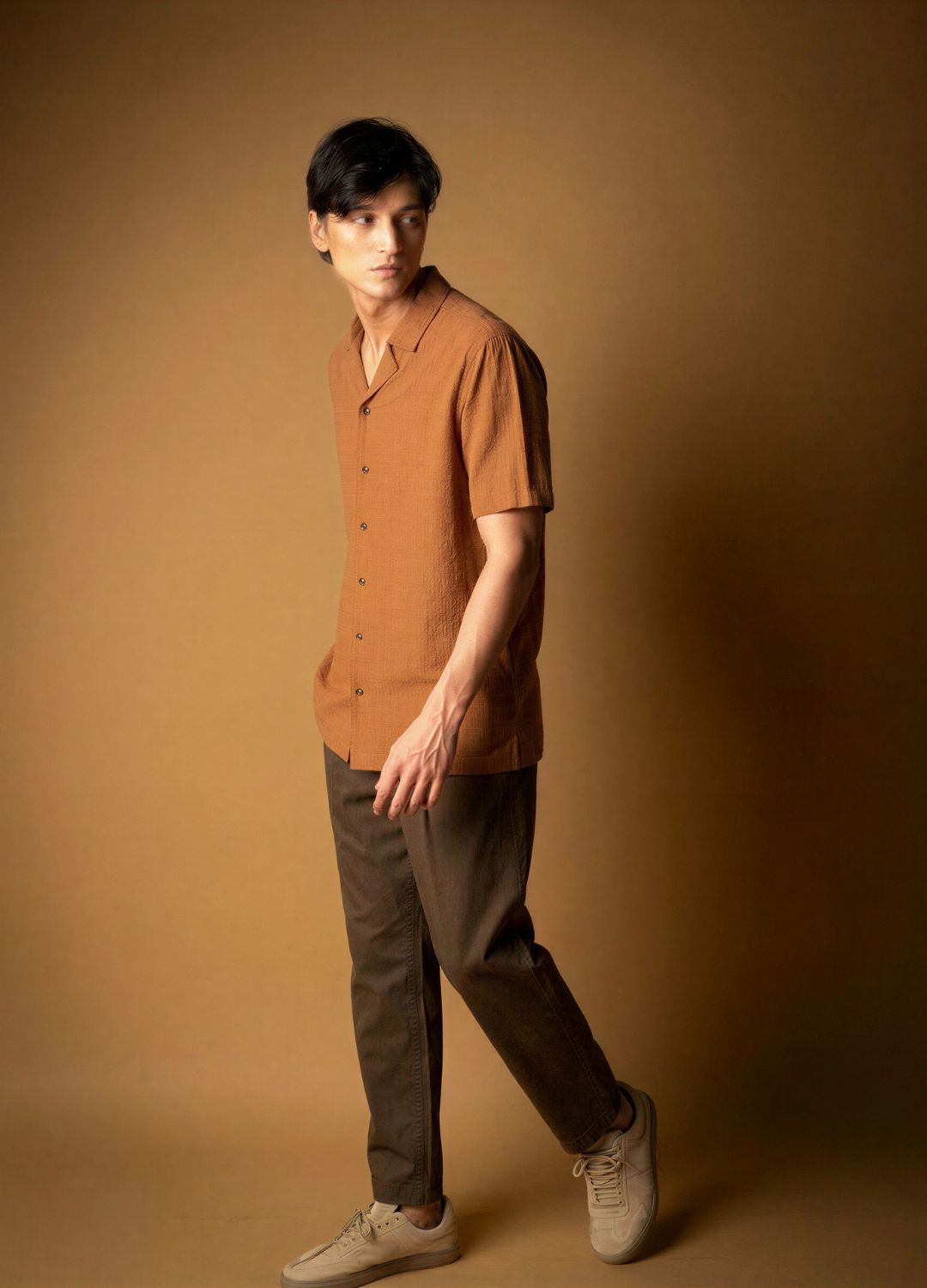 The Cinnamon-Bark Brown Co-Ord Set For Men Online