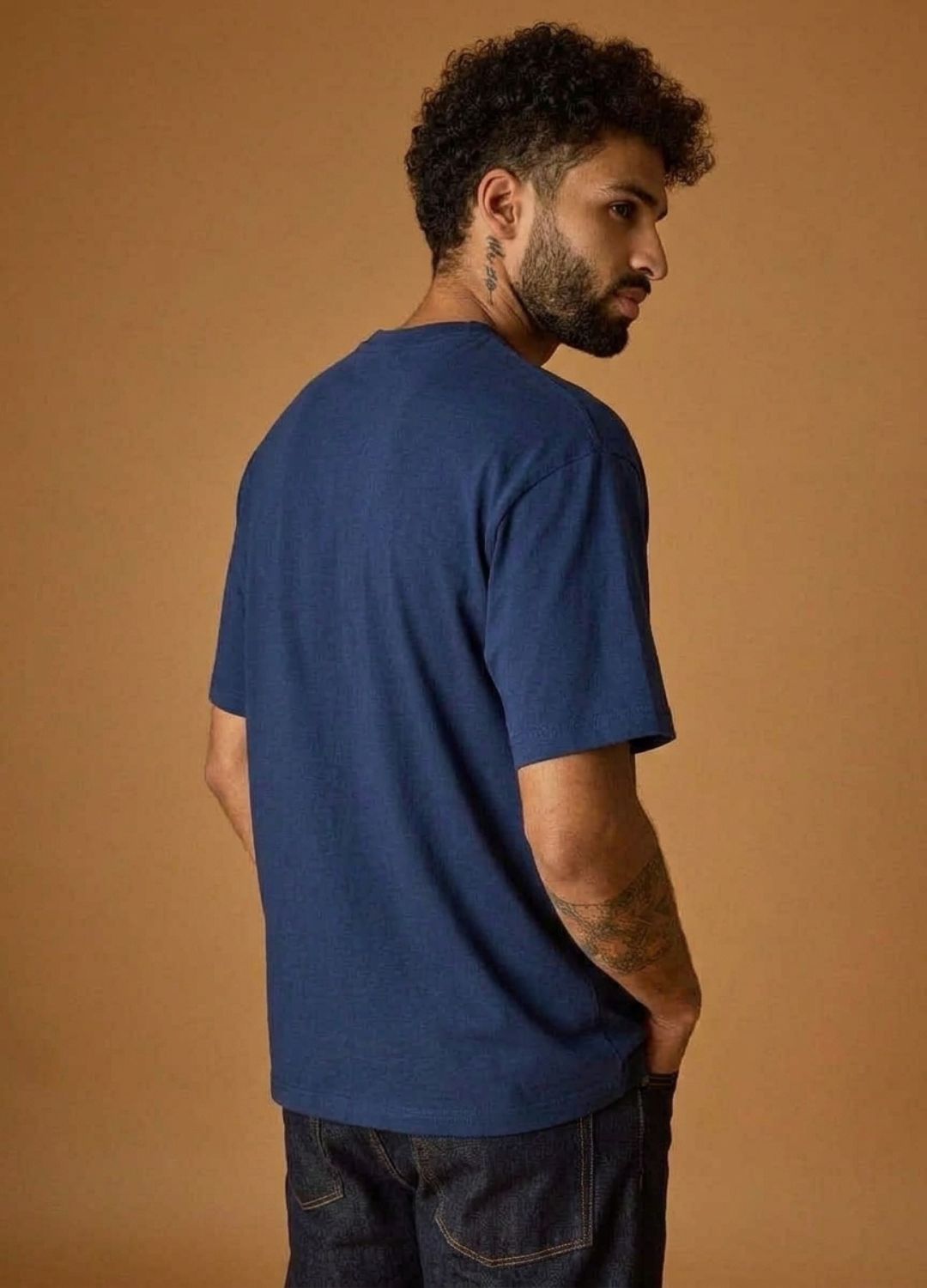 Navy Drop-Shoulder Tee