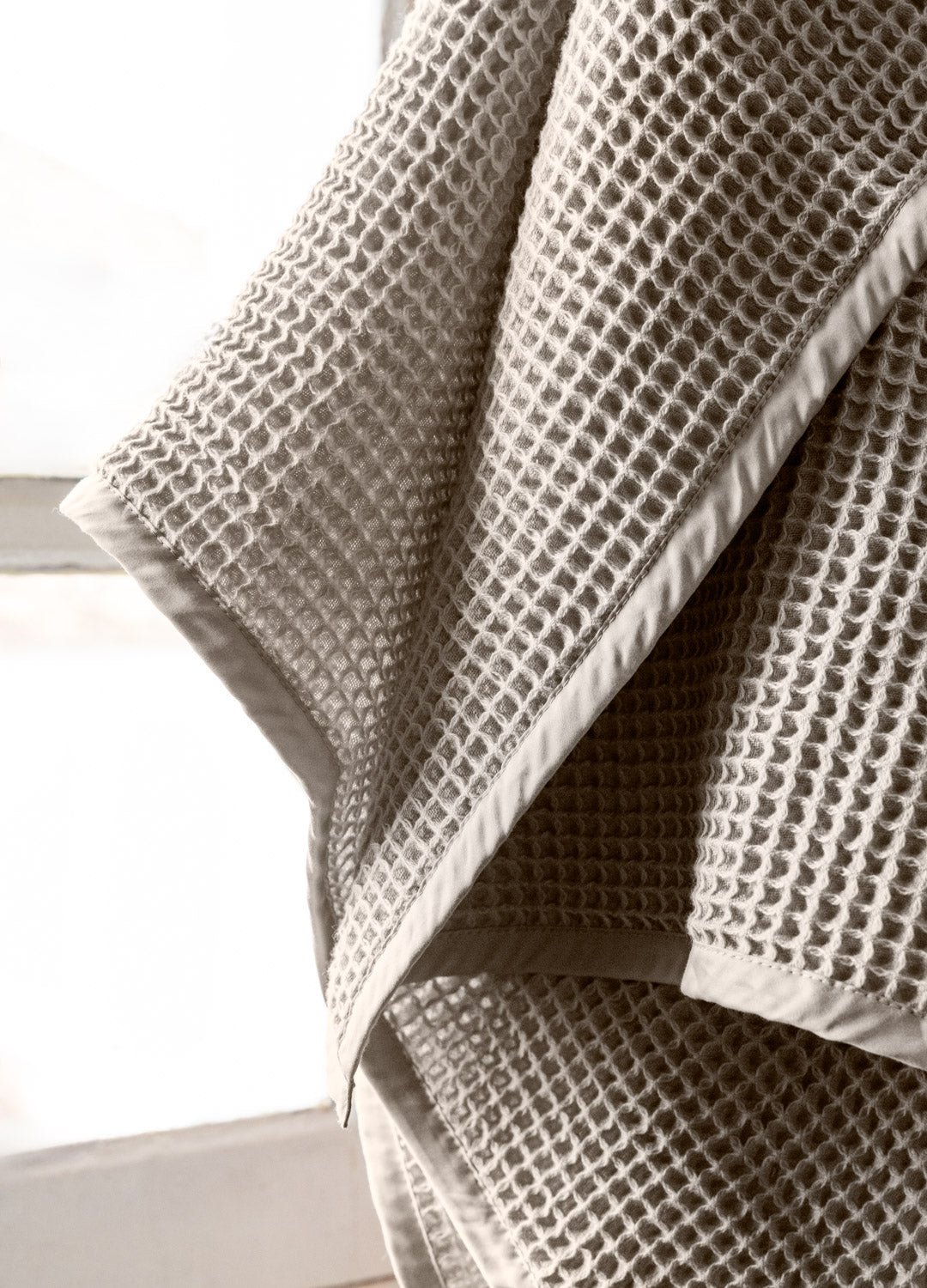 Pearl White Organic Cotton Waffle Bath Towel Online