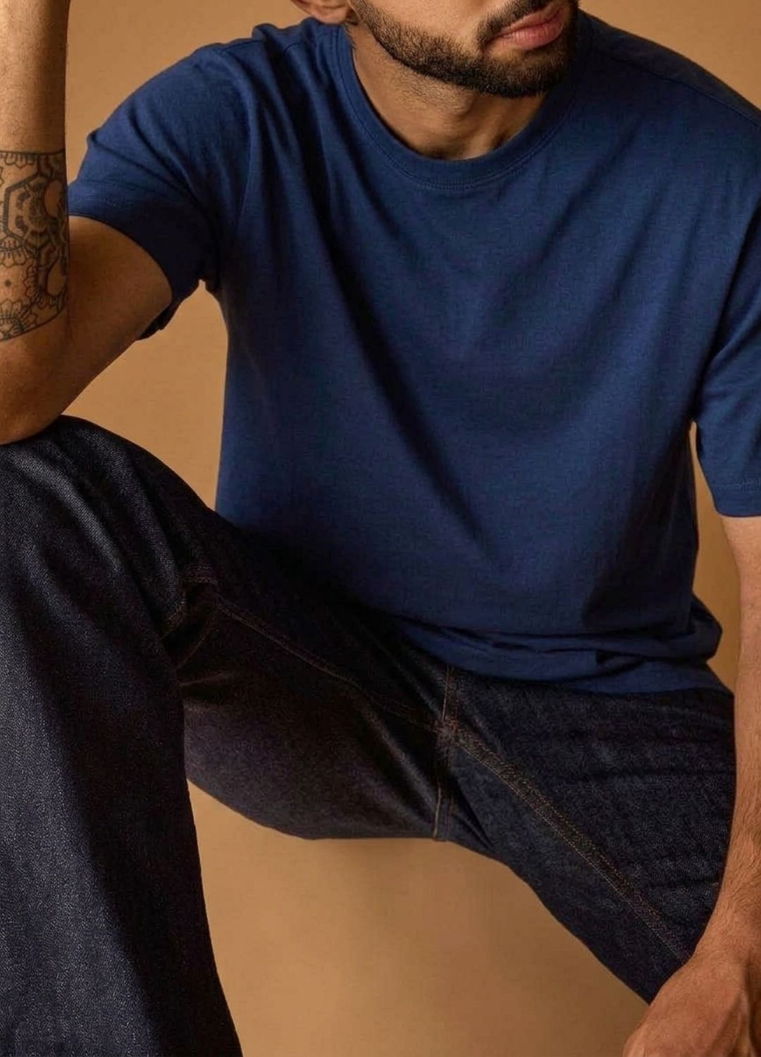 Navy Drop-Shoulder Tee