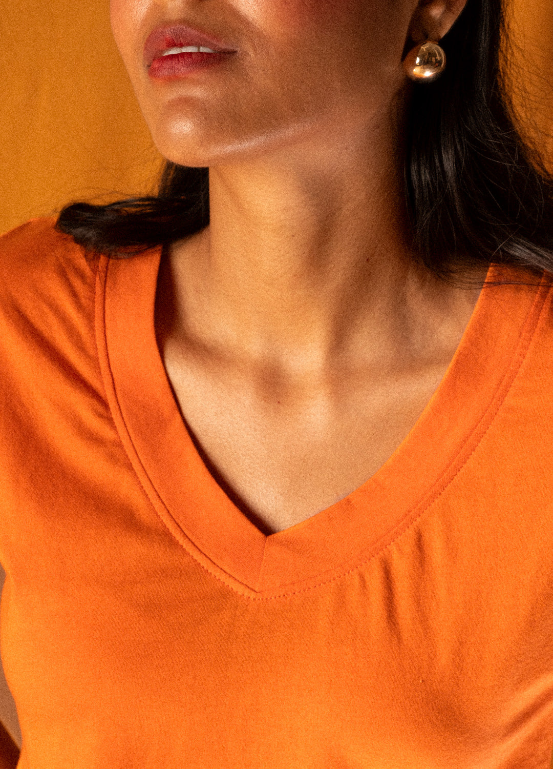 Apricot V-Neck Tee