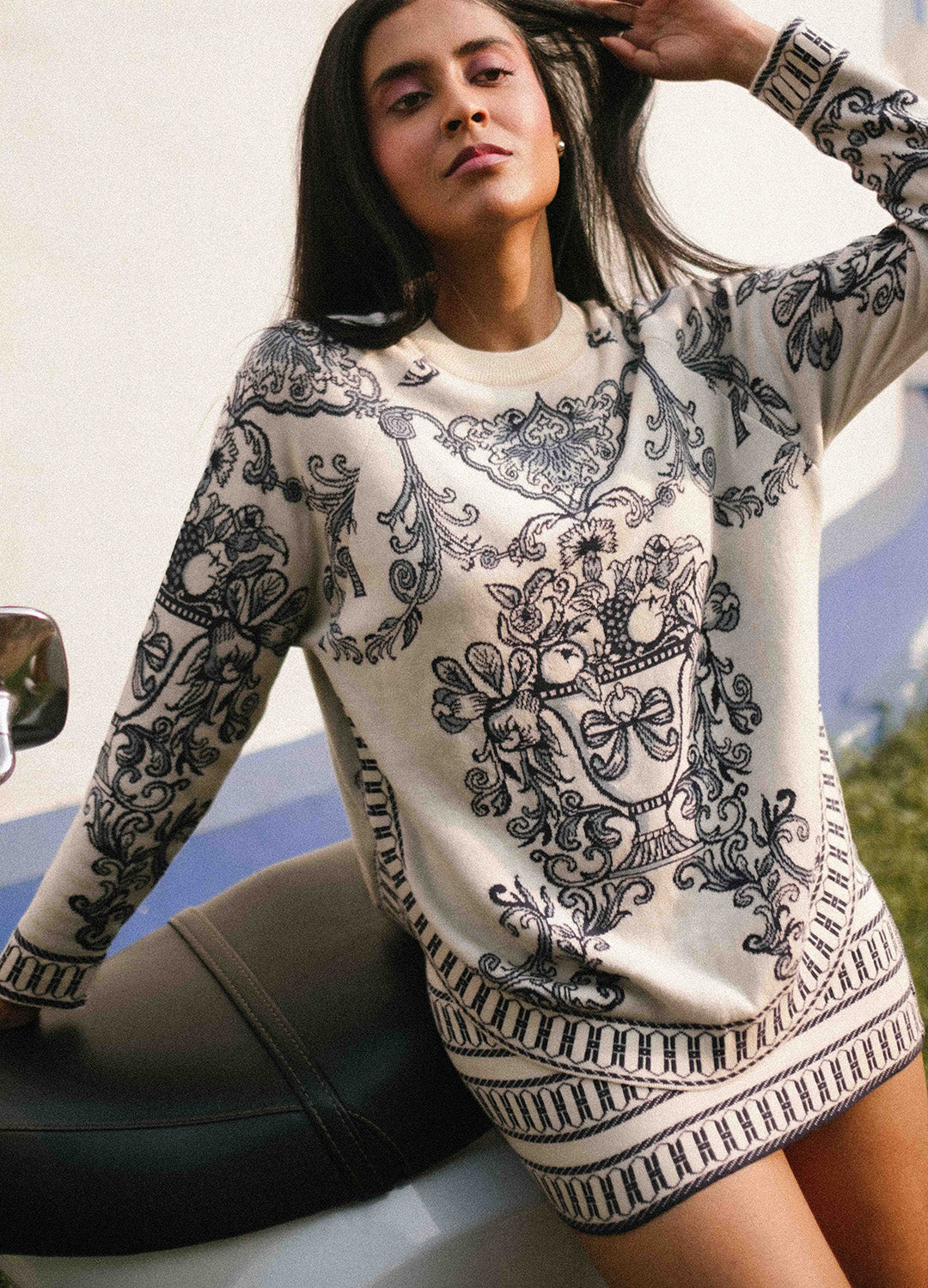 Azul Blue Hem-Overlap Jumper