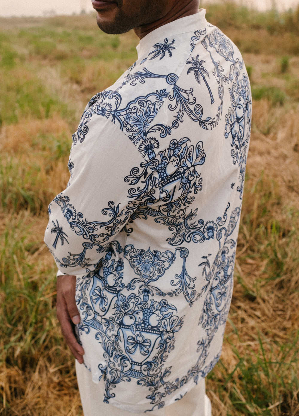 Azul Blue Mandarin Shirt