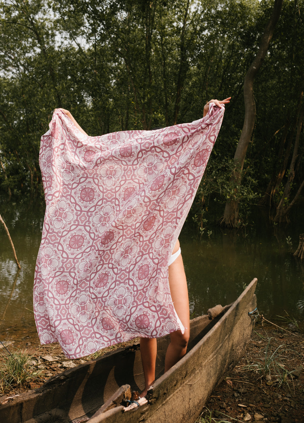Azul Rose Printed Organic Cotton Sarong for Women Online