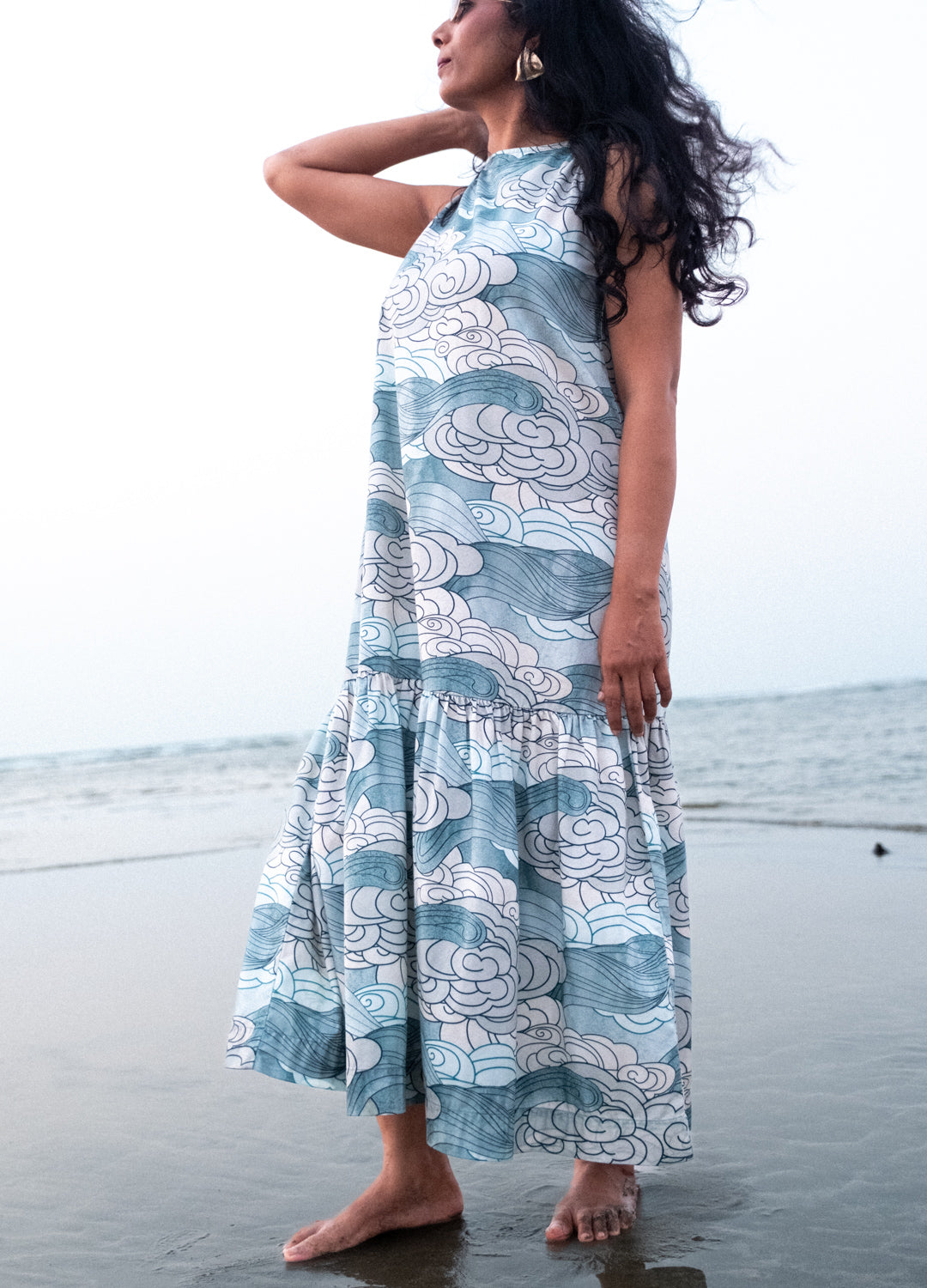 Azure Celeste Flounce Dress