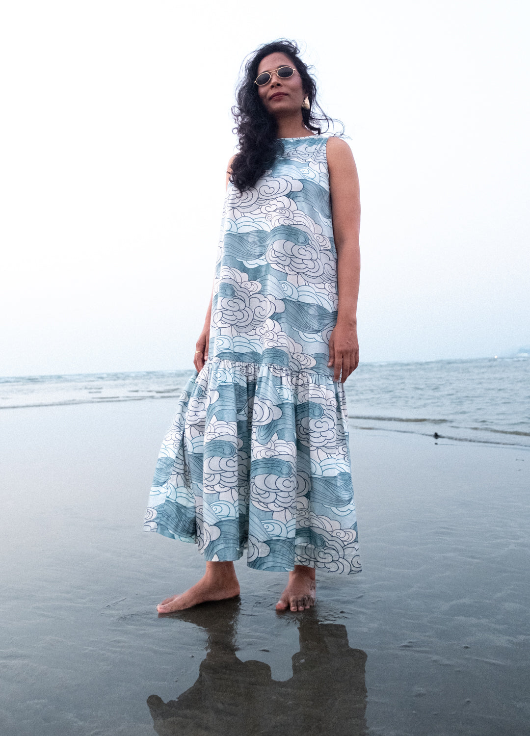 Azure Celeste Flounce Dress