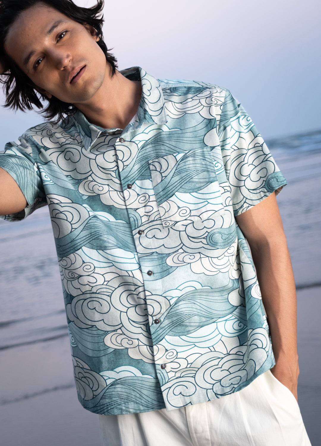 Azure Celeste Half-Sleeve Shirt