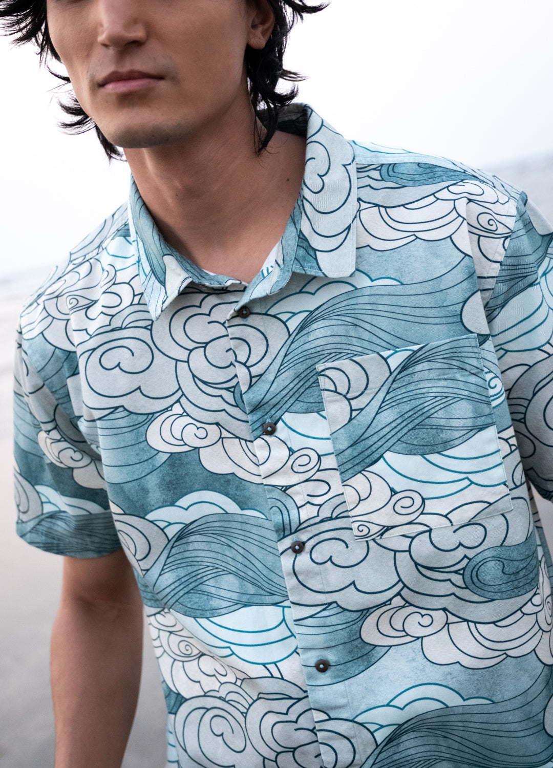 Azure Celeste Half-Sleeve Shirt