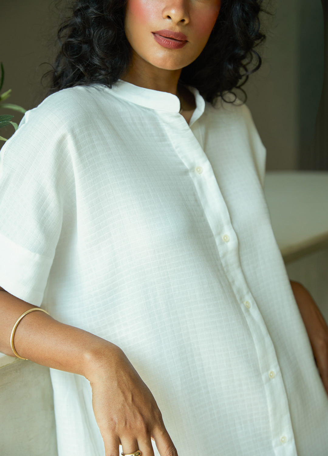 Blanc Shirt Kaftan