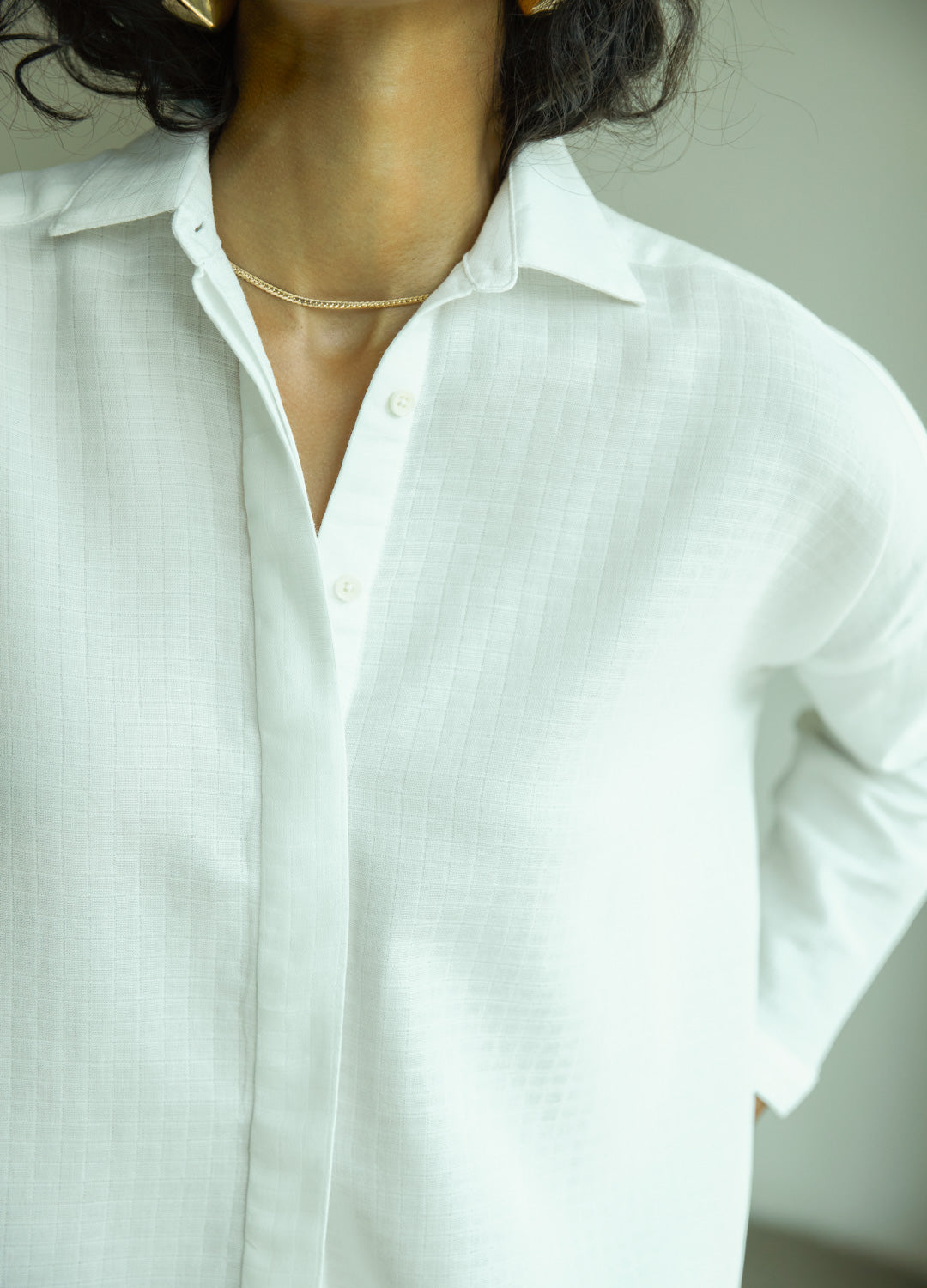 Blanc Side-Slit Shirt