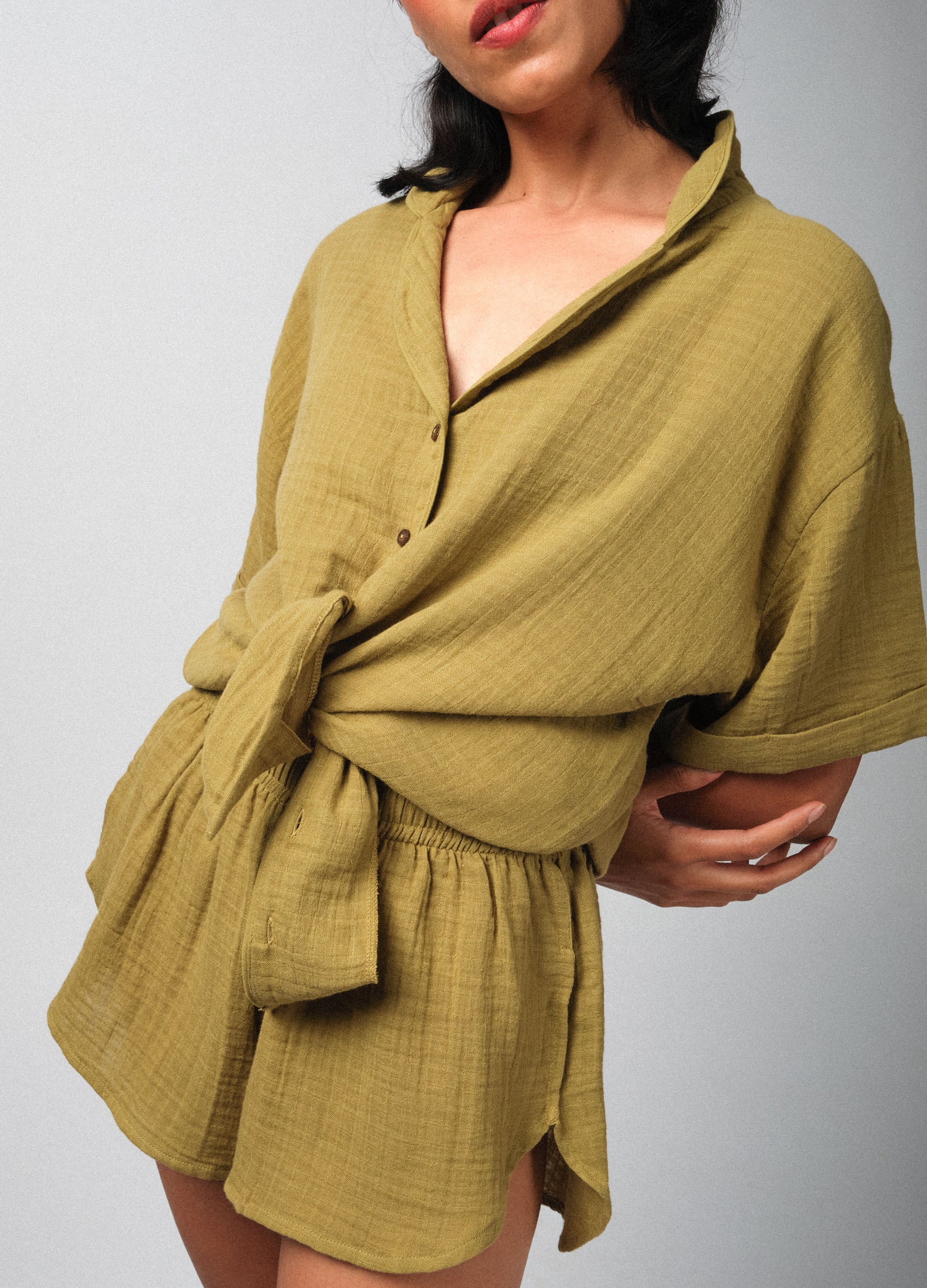 Bliss Green Organic Cotton Sleep Shorts For Women Online