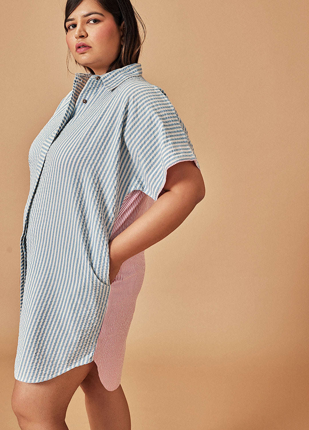 Candy Stripe Shirt Dress