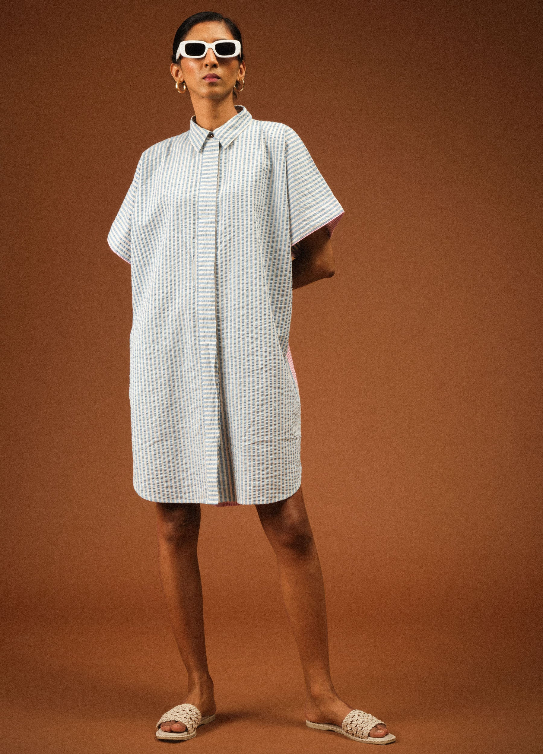 Candy Stripe Shirt Dress