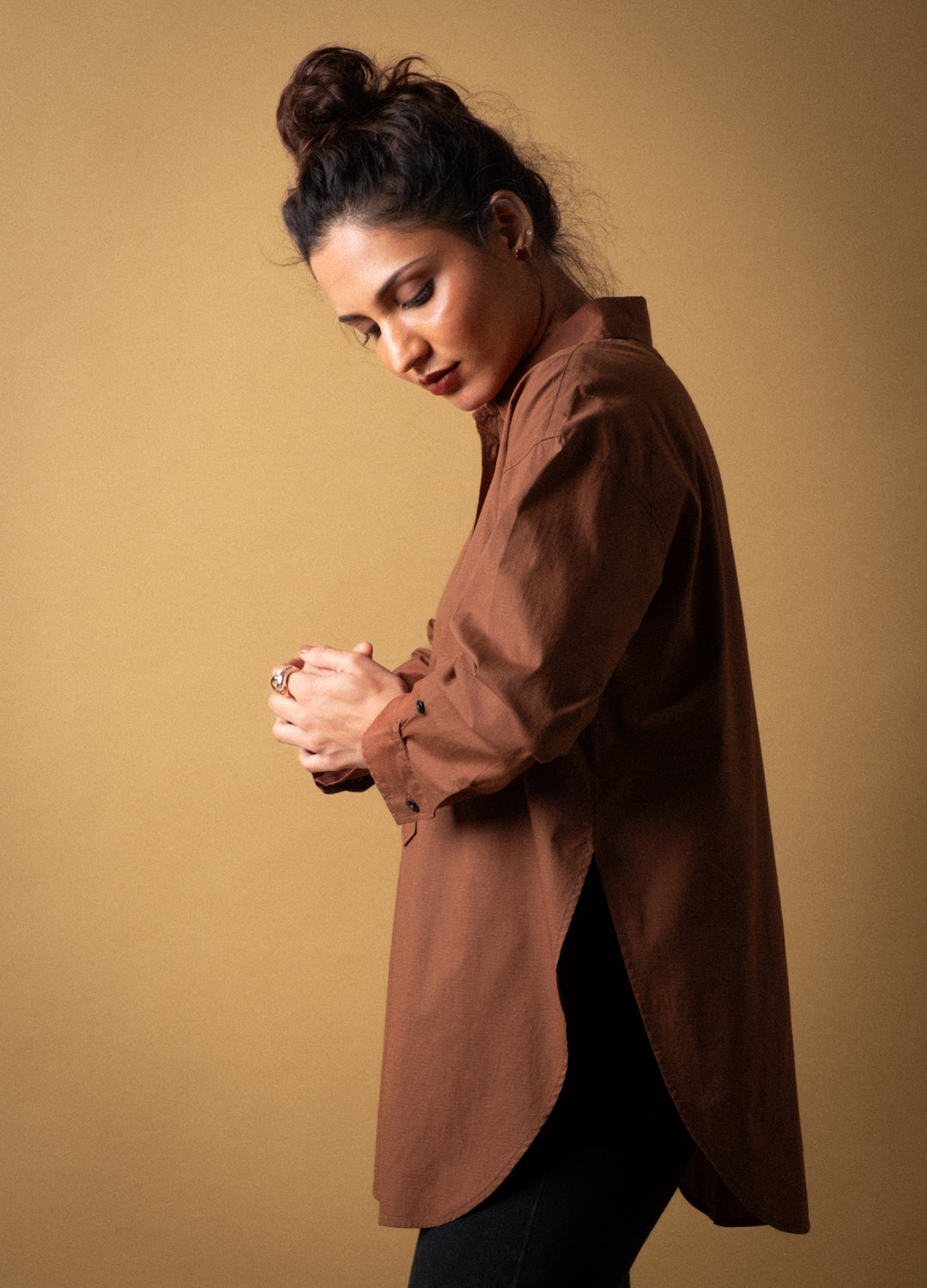 Cinnamon Pop-Over Shirt