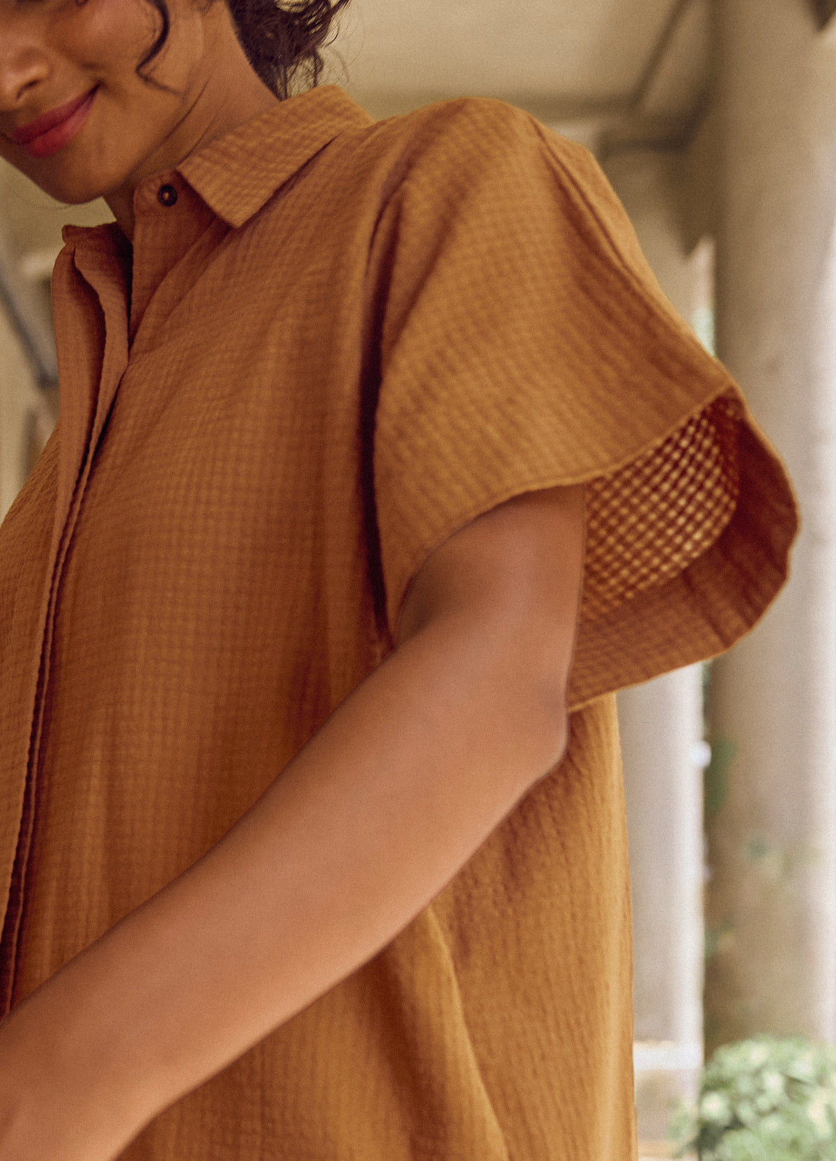 Cinnamon Shirt Dress, Woven Fabric - No Nasties Organic Cotton Made In India