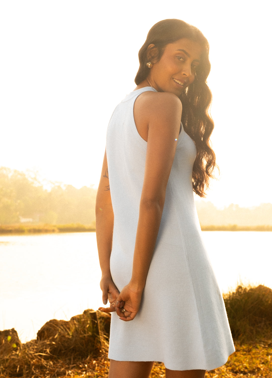 Mint Fine Knit Halter Mini