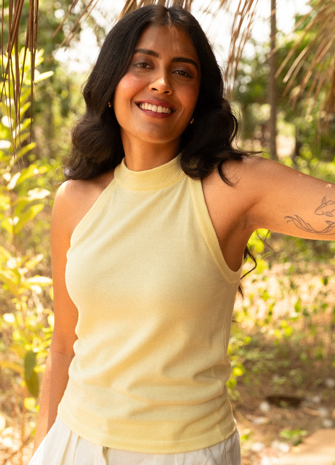 Lemon Fine Knit Halter