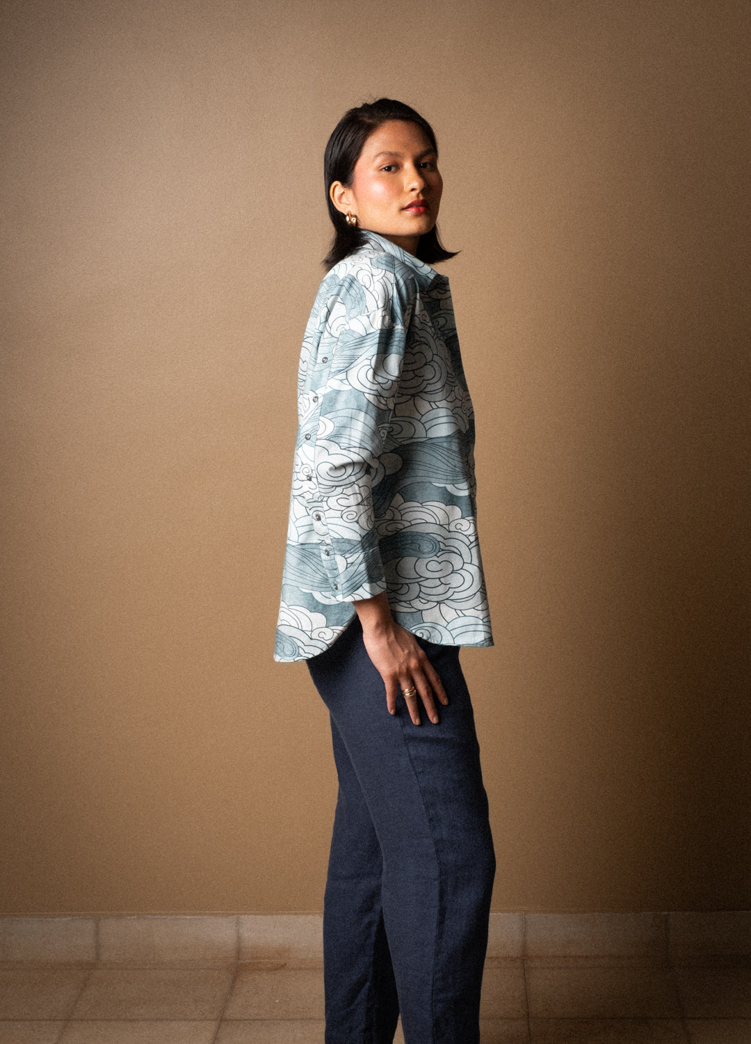 Azure Celeste Cape Shirt