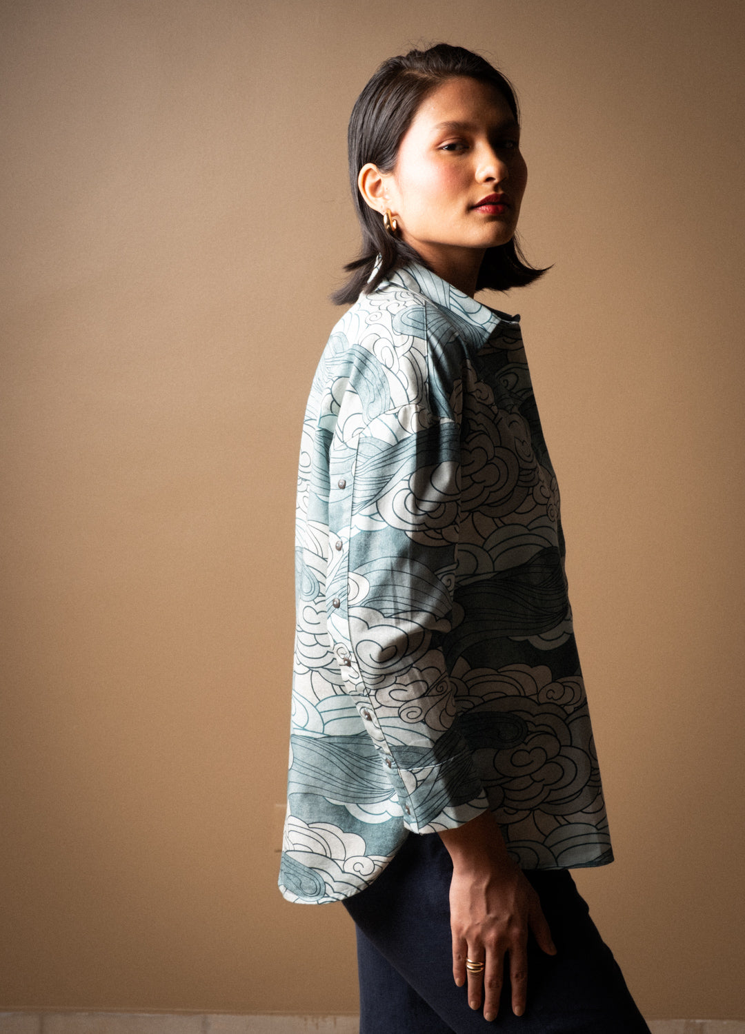 Azure Celeste Cape Shirt