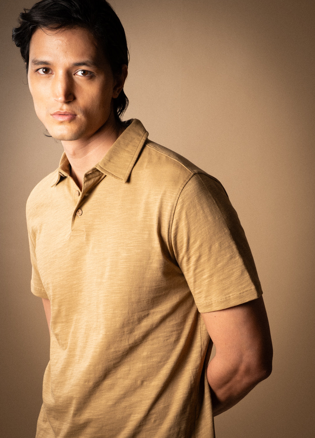 Caramel Slub Polo