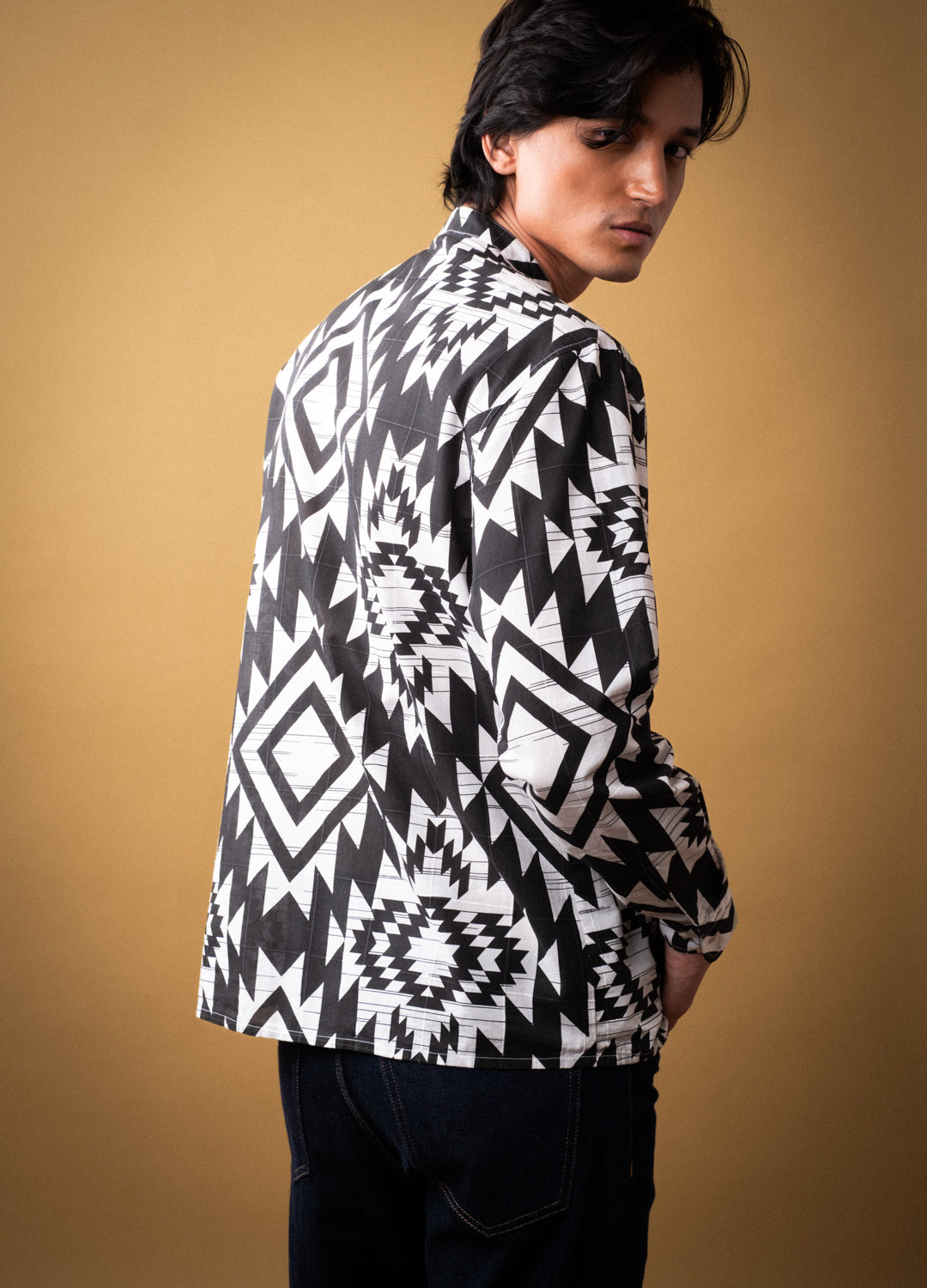 Greca Mandarin Woven Shirt