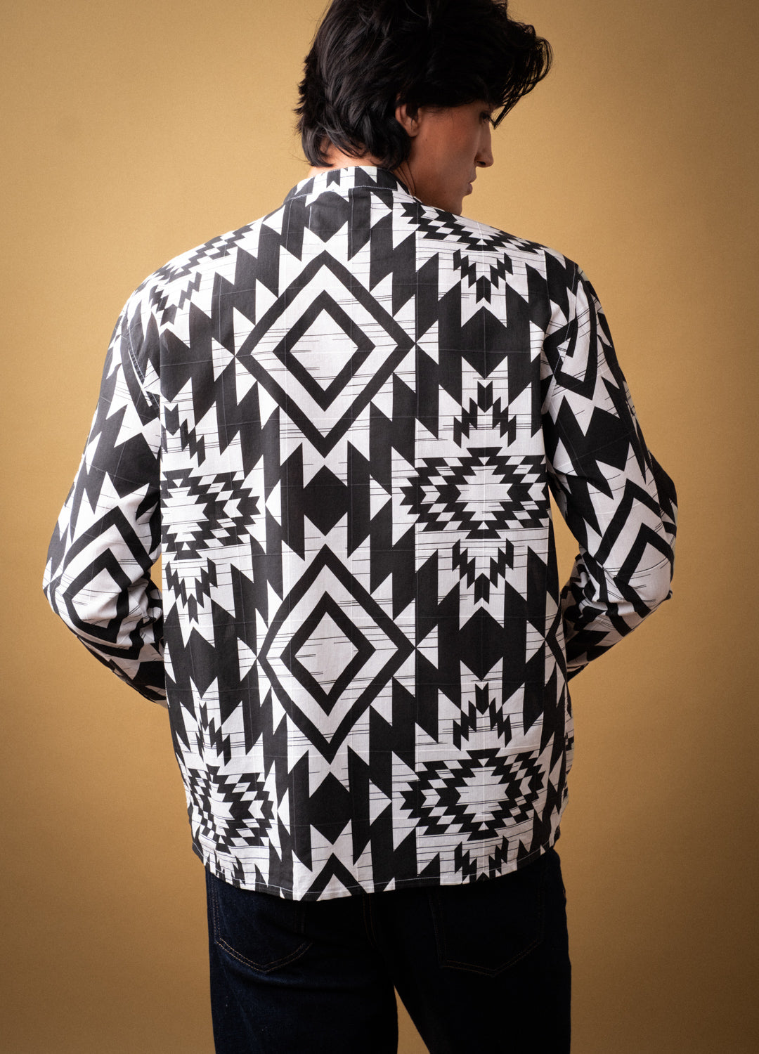 Greca Mandarin Woven Shirt