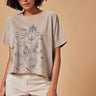 Holy Beige God Print Organic Cotton Oversized T Shirt For Women Online