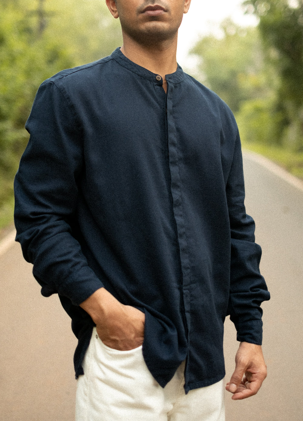 Indigo Mandarin Shirt