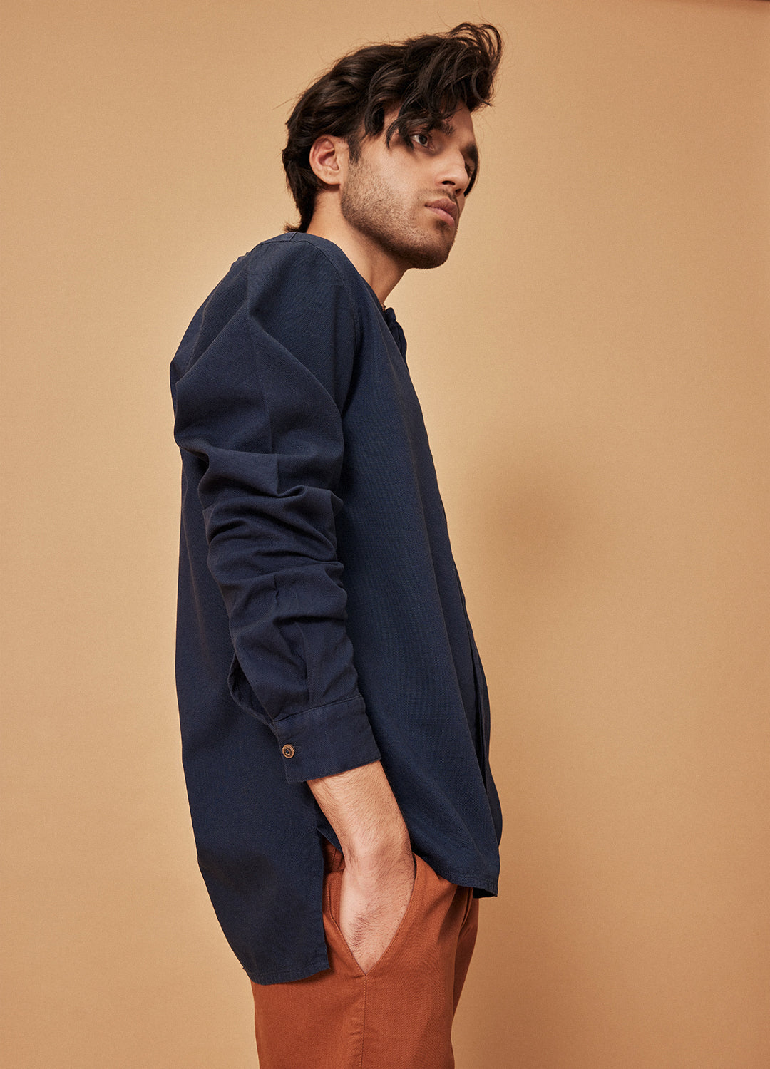 Indigo Mandarin Shirt