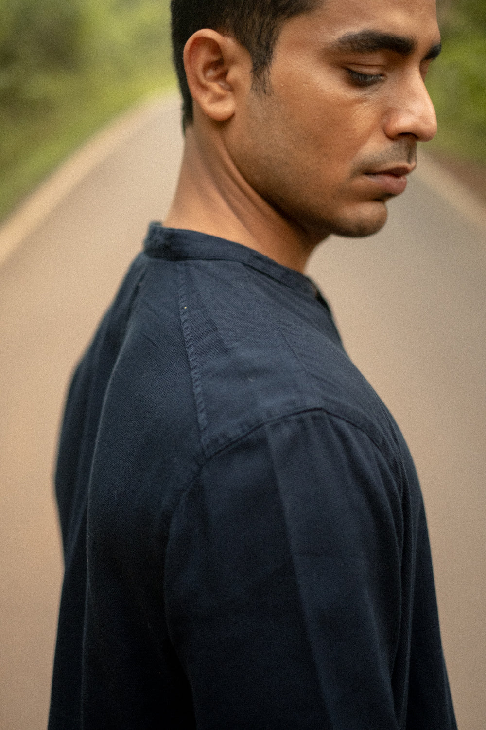 Indigo Mandarin Shirt