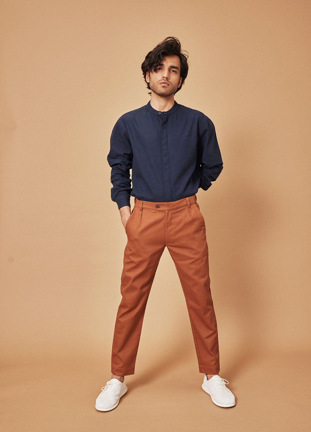 Indigo Mandarin Shirt