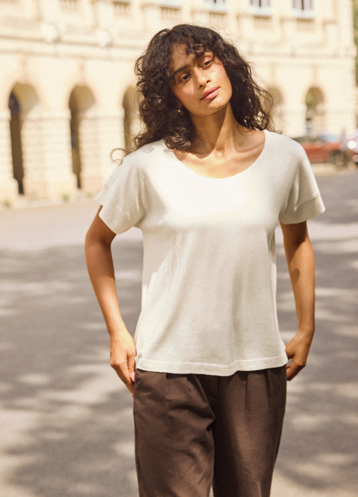 Ivory Fine Knit Tee