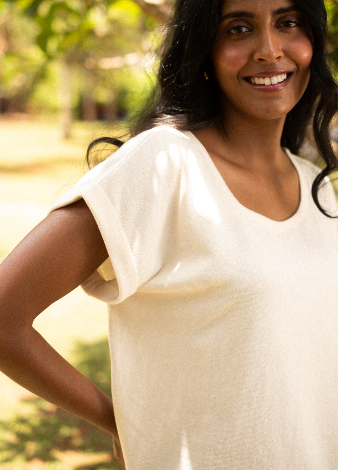Ivory Fine Knit Tee