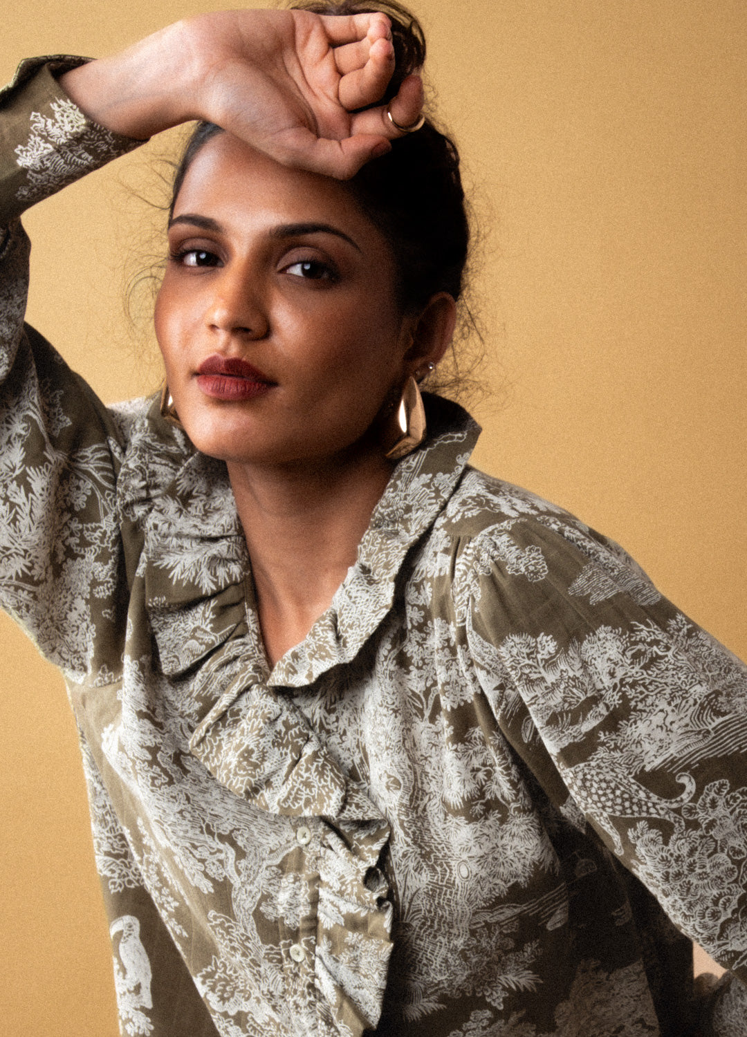 Ivy Toile Ruffle Shirt