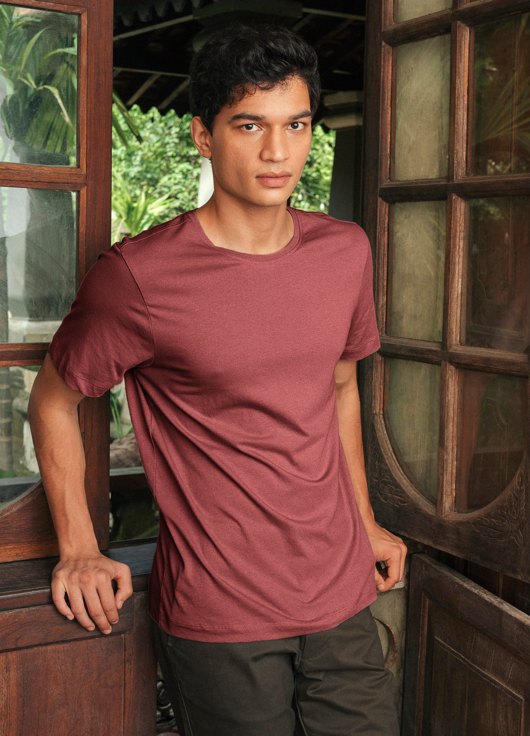 Jawa Brown Classic Organic Cotton T-shirt For Men Online