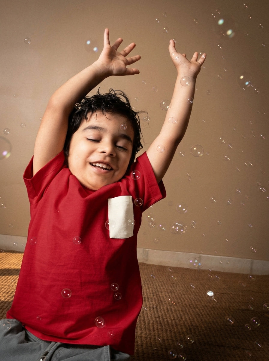 Salsa Red Organic Cotton T Shirt for Boys & Girls Online