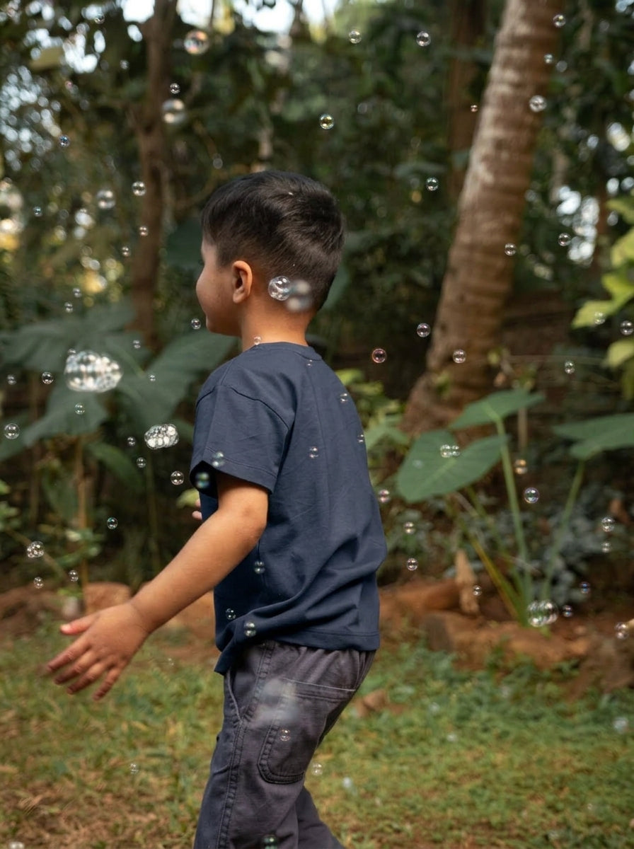 Navy Blue Organic Cotton T Shirt for Boys & Girls Online