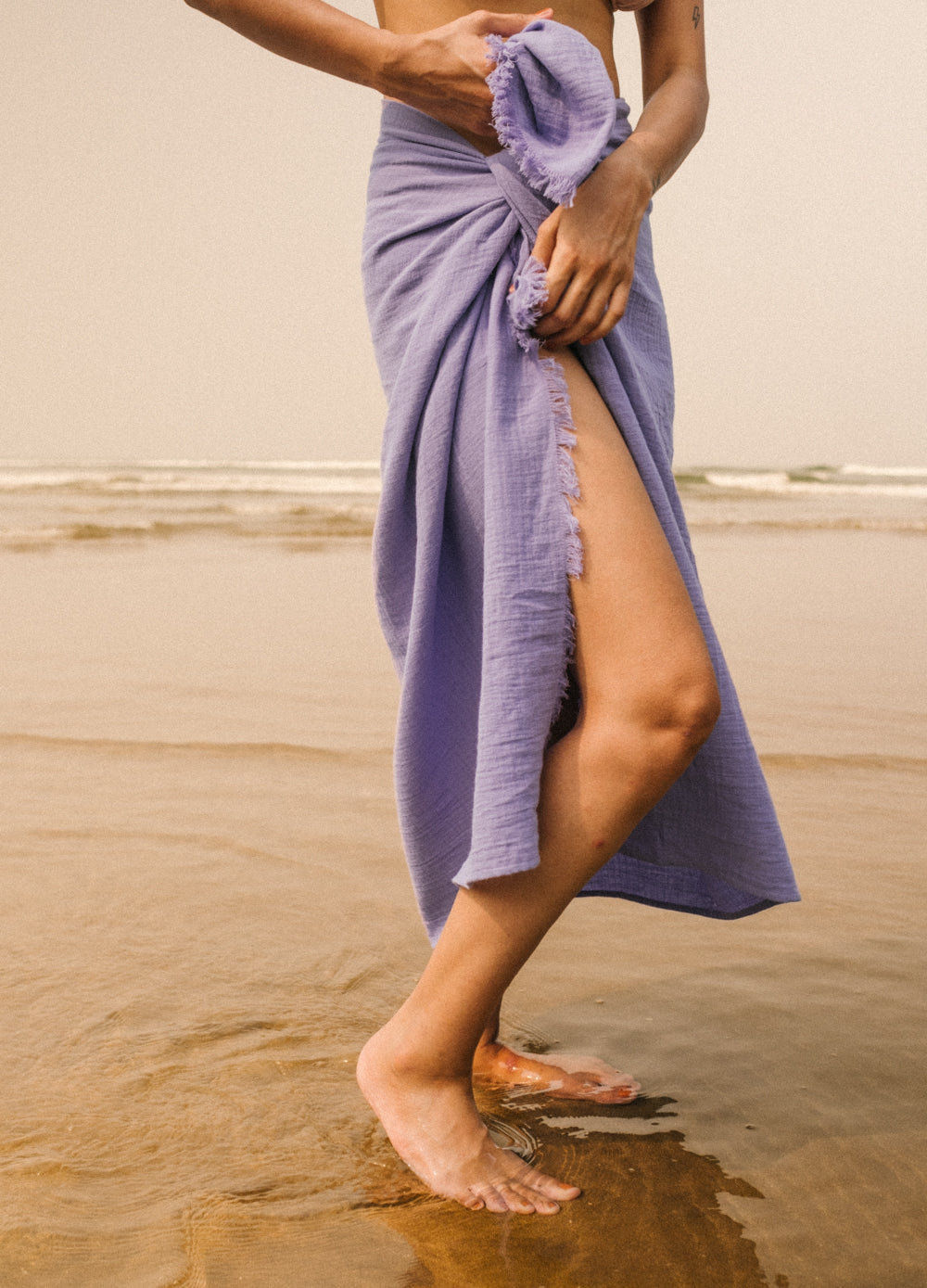 Lavender Multiway Organic Cotton Sarong Beach Scarves For Women Online