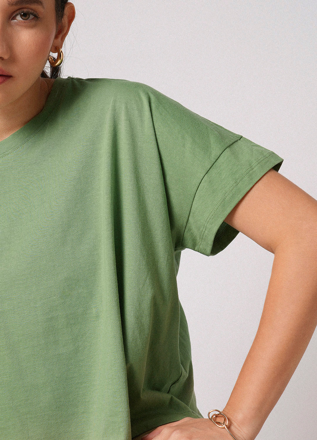 Matcha Green Organic Cotton Oversized Tees For Women Online