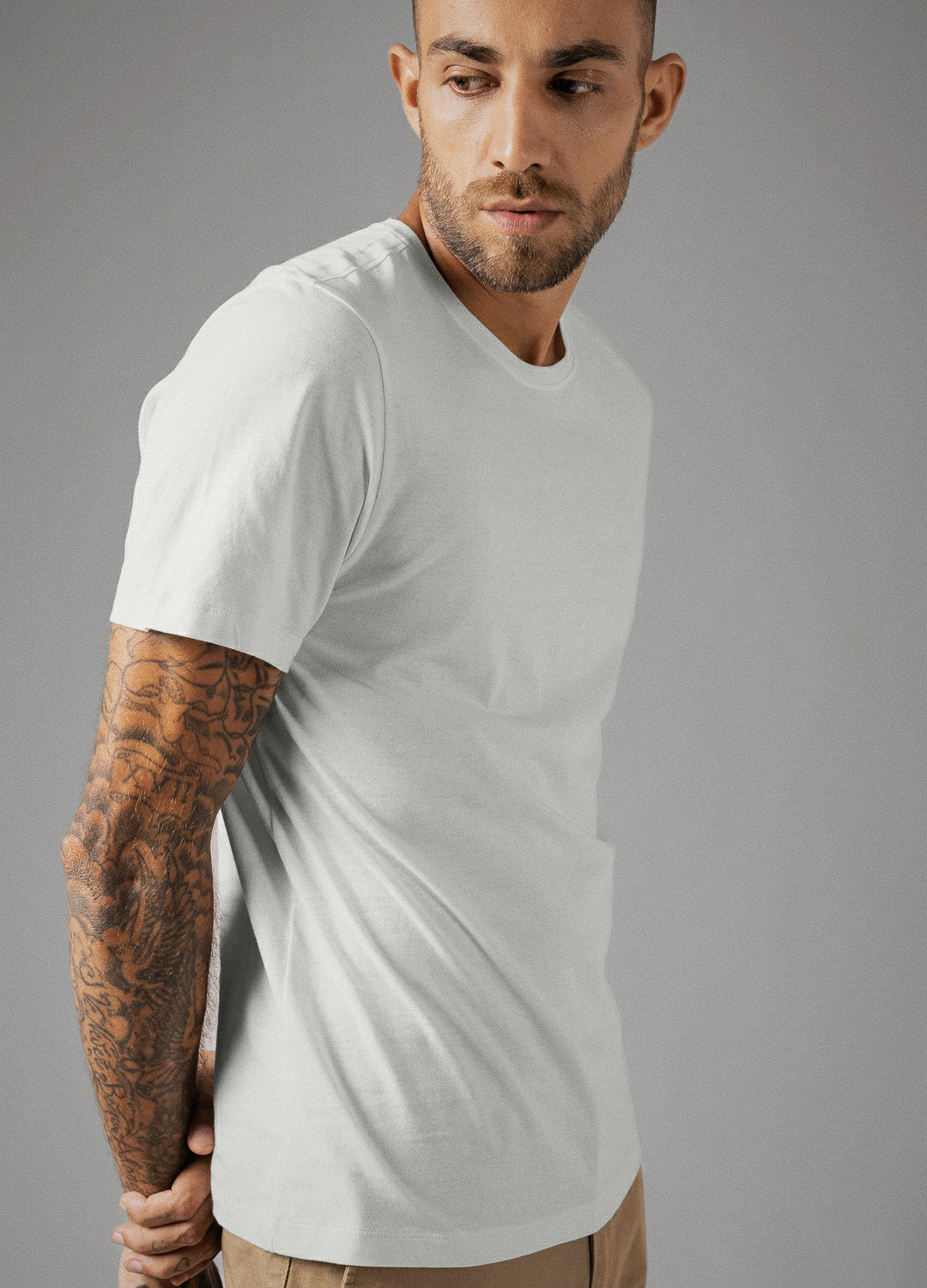 Moonlight Grey Classic Organic Cotton T-shirt For Men Online