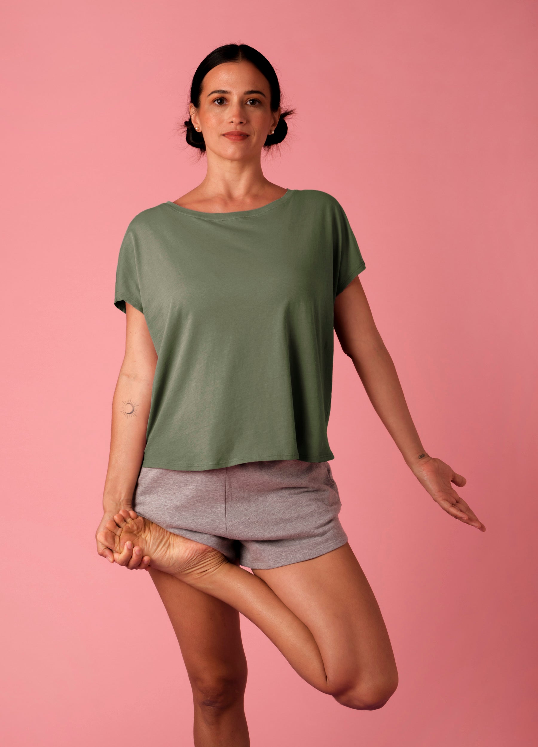 Moss Drop-Shoulder Tee