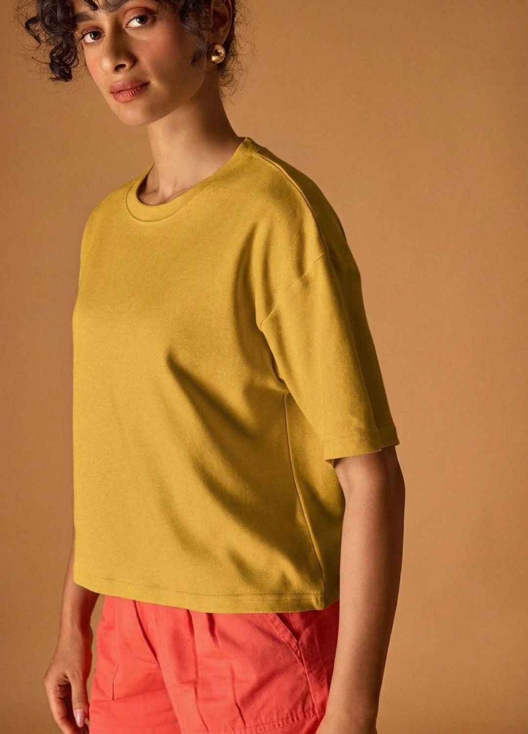 Mustard Cropped Tee