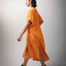 Apricot Orange Organic Cotton Kaftan Shirt For Women Online