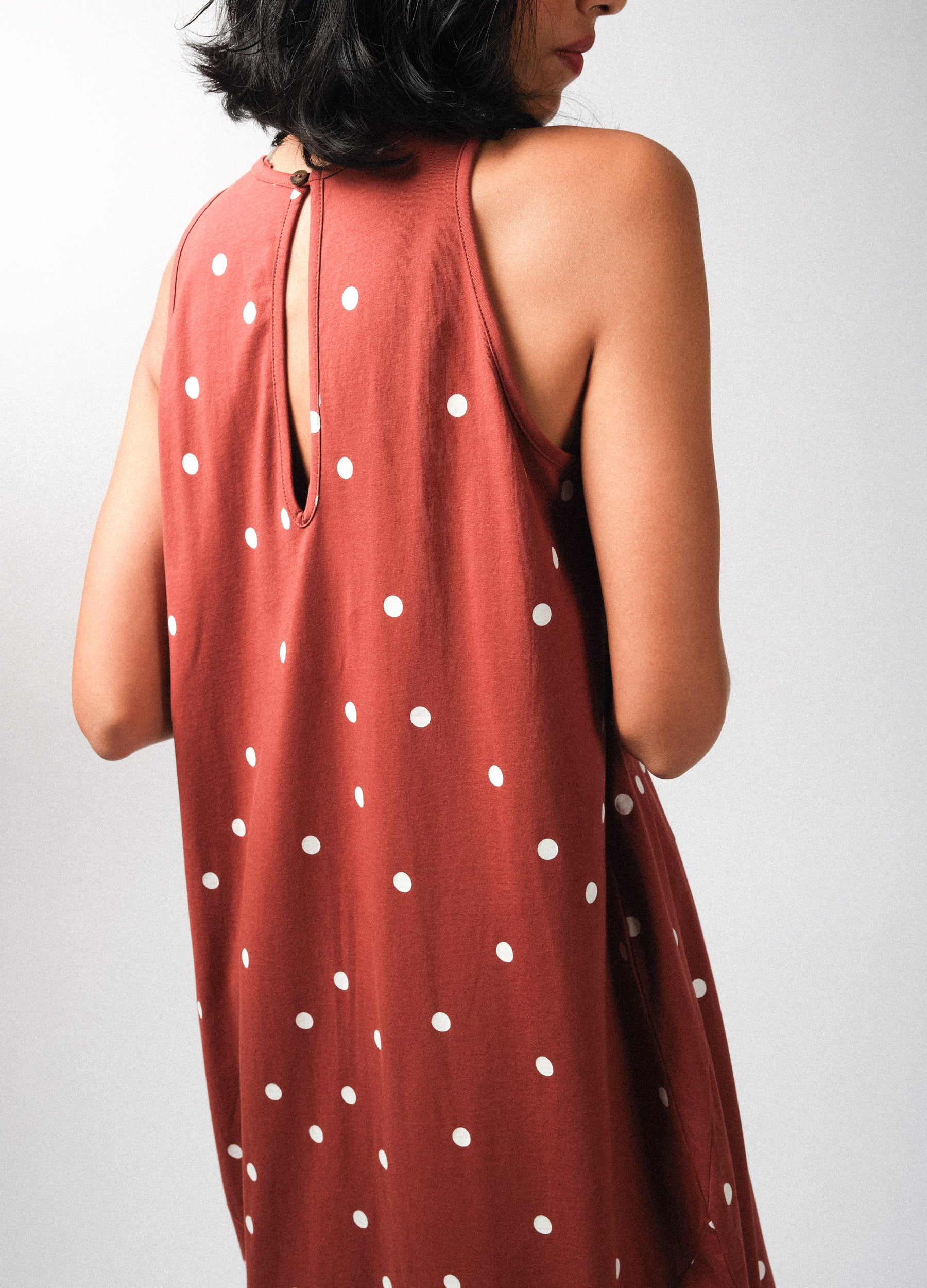 Cinnamon Polka Sack Dress