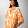 Apricot Orange Garden Girlfriend Oversized Printed Shirt For Women Online