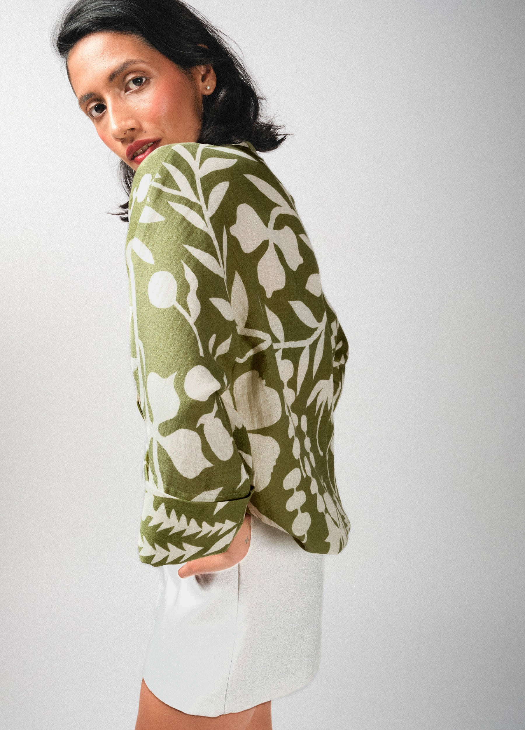 Matcha Garden Kimono Shirt