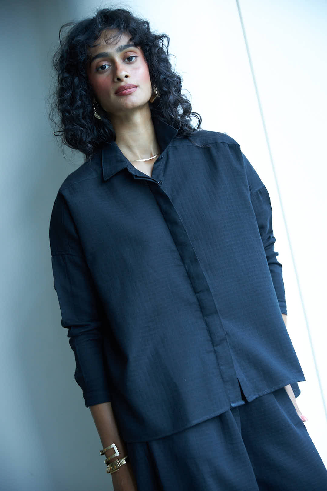 Noir Side-Slit Shirt