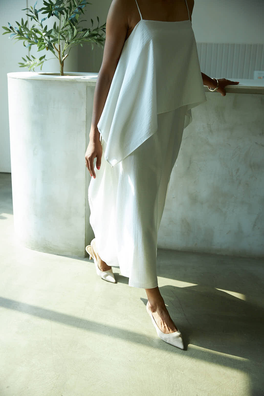 Blanc Scarf Dress