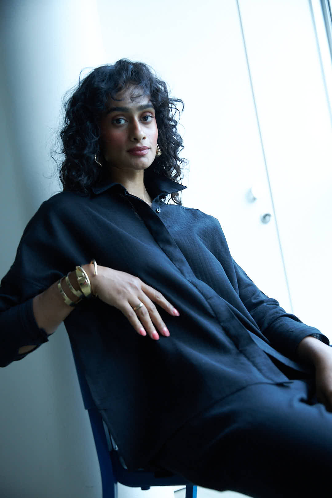 Noir Side-Slit Shirt