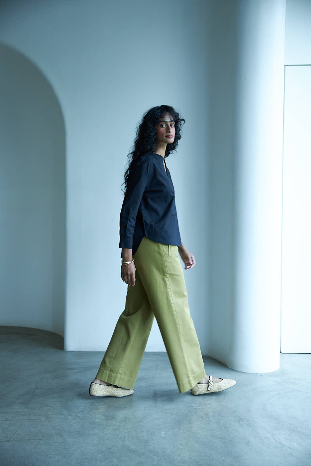 Noir V-Neck Blouse
